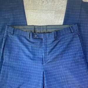 Lauren Ralph Lauren Men's Navy Blue Textured Suit Pants